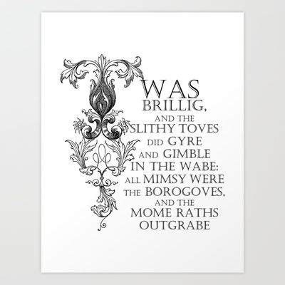 Alice In Wonderland Jabberwocky Poem Art Print by DigitalThings 2.0 ...