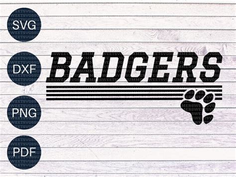 Badgers Football Svg Cheer Svg Team Spirit Svg Homecoming Etsy