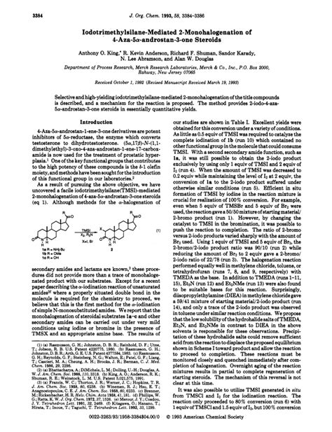 Iodotrimethylsilane Mediated Monohalogenation Of Aza Alpha