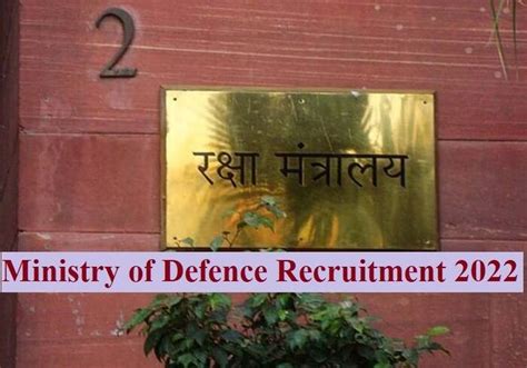 Ministry Of Defence Recruitment 2022 Apply For Sub Divisional Officer