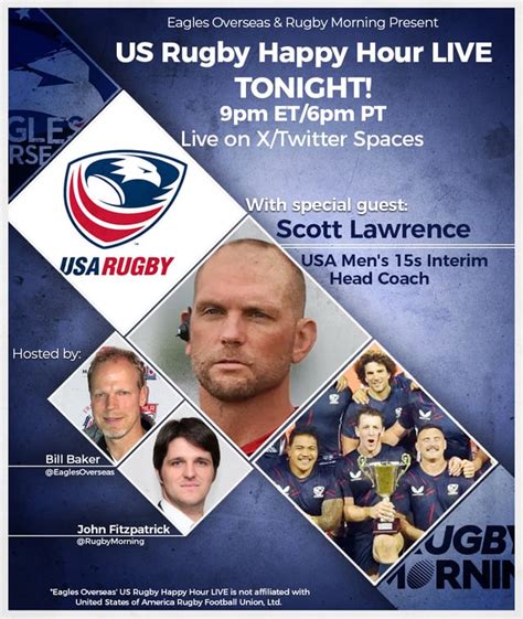 Tonight US Rugby Happy Hour LIVE: USA Rugby Men's 15s Interim Head ...