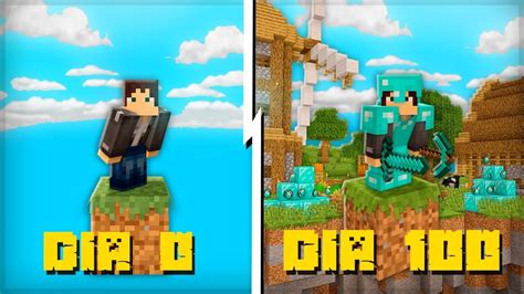 Sobrevivi 100 Dias Em Apenas Um Bloco No Minecraft Youtube