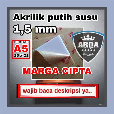 Jual Acrylic Putih Susu A Tebal Mm Akrilik Marga Cipta Shopee