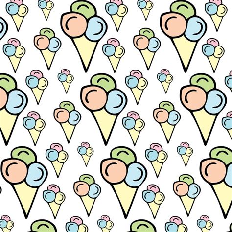 Premium Vector Ice Cream Cone Seamless Pattern On White Background