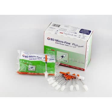 Bd Micro Fine Plus Insulin Syringes 1 2U 0 3ml 30G X 8mm Box Of 100