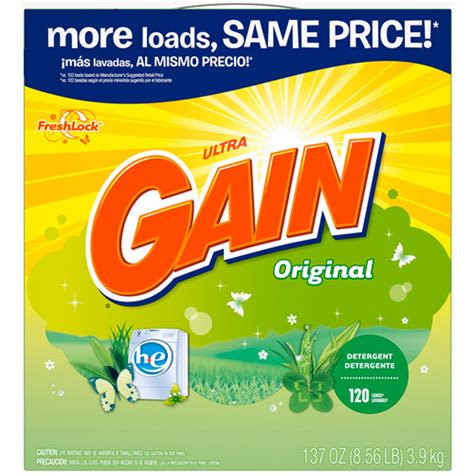 Gain Ultra Powder Detergent Original 120 Loads 137 Oz Food