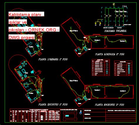 Kablolama Plan Klar Ve K Lar Dwg Projesi Autocad Projeler