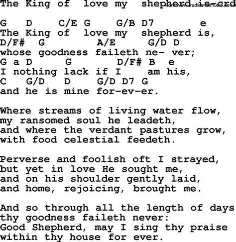 Top 500 Hymn The King Of Love My Shepherd Is Lyrics Chords And Pdf