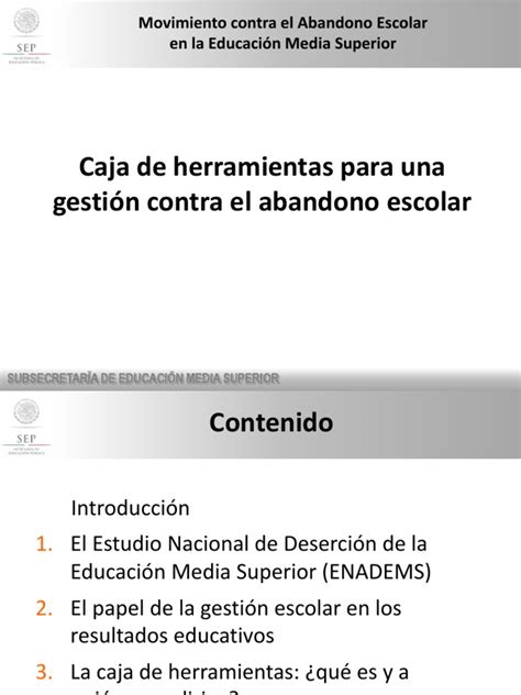 Pdf Movimiento Contra Abandono Escolar Caja De Herramientas