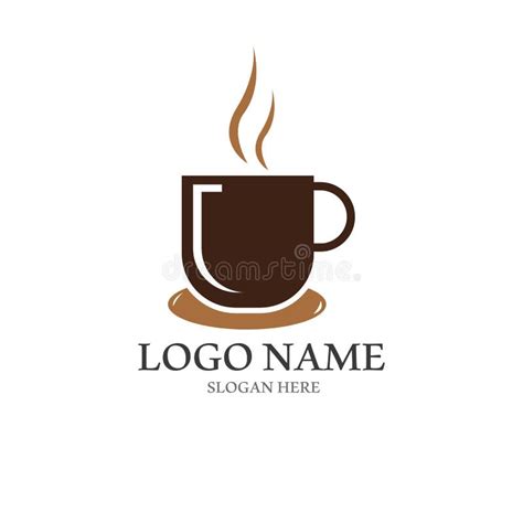 Coffee Cup Logo With Vector Style Template Stock Vector Illustration