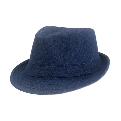 Summer Mens Hat Solid Fedoras Hat For Men Women Retro Denim Bowler