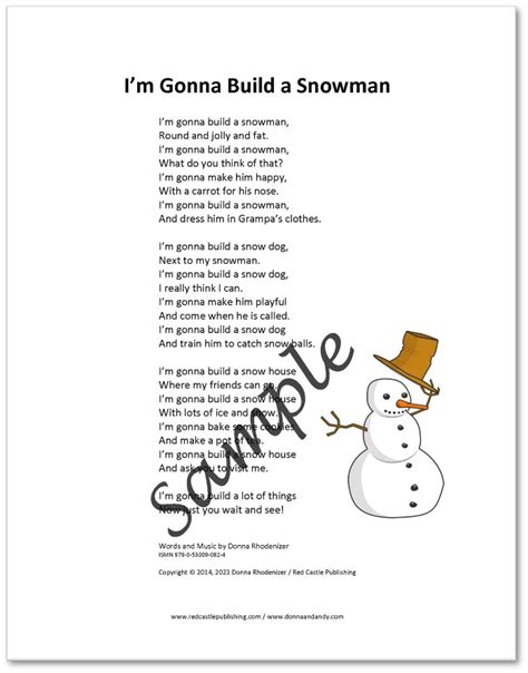 I’m Gonna Build a Snowman - Song for Young Singers - by Donna Rhodenizer