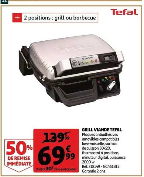 Promo Grill Viande Tefal Chez Auchan Icatalogue Fr