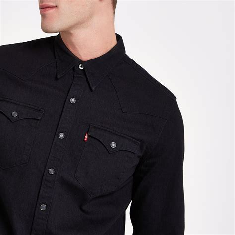 Levis Black Western Shirt Shirt Denim Western Levis Men Levi Clothing