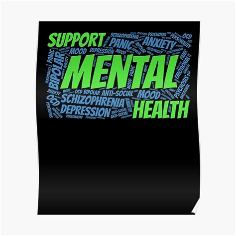 Mental Health Awareness Word Cloud Poster For Sale By Tshirtexpressiv Redbubble