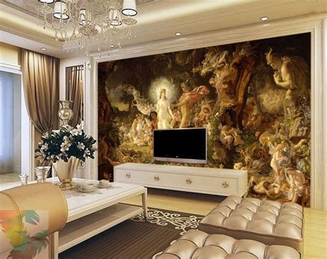 Classical Oil Painting Wall Murals Custom 3d Wallpaper European Photo ...