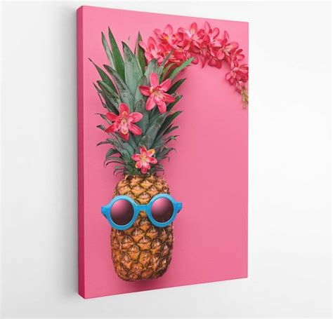 Fashion Pineapple Hipster In Sunglasses Minimal Concept Summer Tropical Pineapple