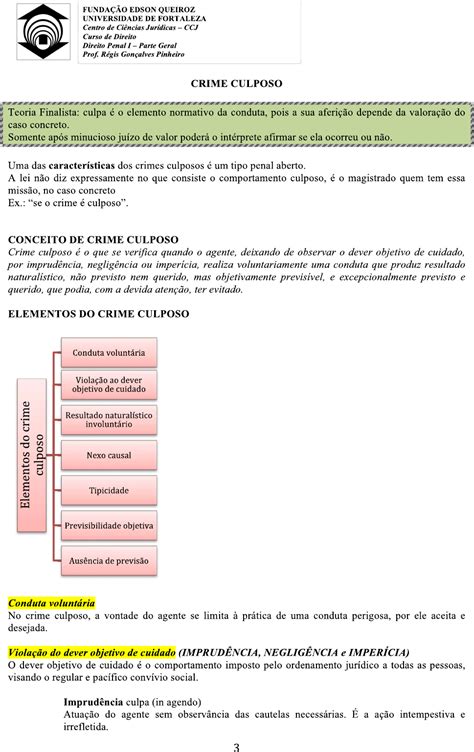 Direito Penal Crime Doloso E Culposo Direito Penal I