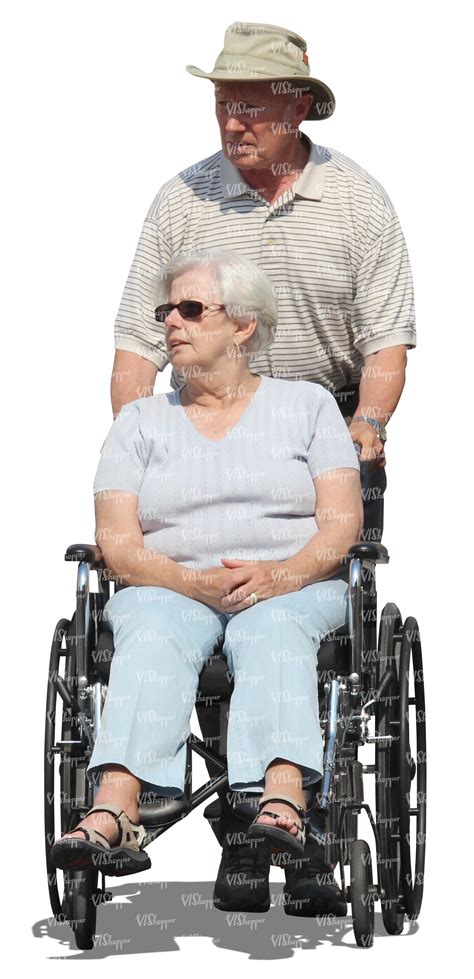 Elderly Man Pushing A Woman In A Wheelchair Vishopper