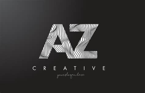 AZ A Z Letter Logo With Zebra Lines Texture Design Vector 4904390