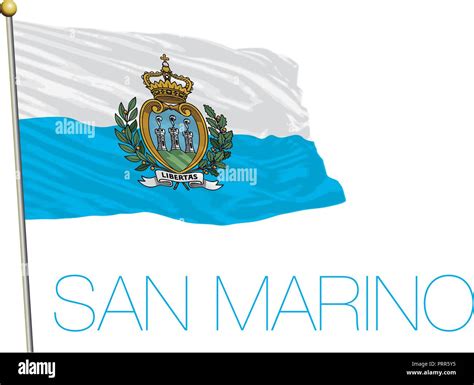 La Bandera Oficial De La República De San Marino Ilustración Vectorial