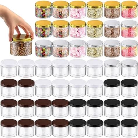 Amazon Aoriher 48 Pcs 8 Oz Clear Plastic Jars Containers With