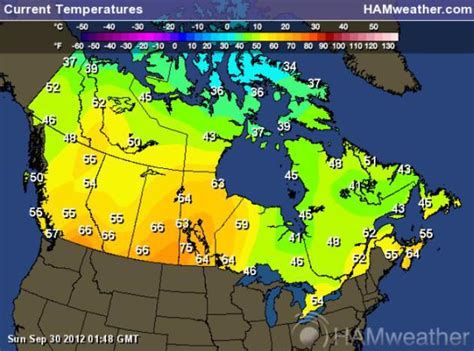 Canada weather map temperature - Environment Canada weather map ...