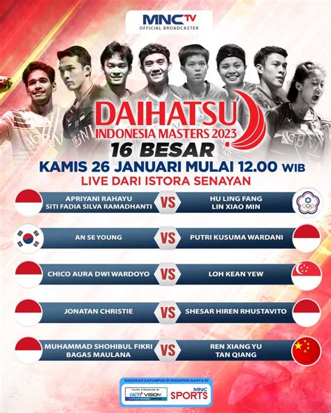 Daihatsu Indonesia Masters 2023 Masuki Babak 16 Besar Saksikan 5