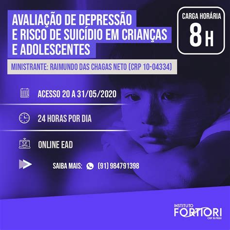 Curso Ead Avalia O De Depress O E Risco De Suic Dio Em Crian As E