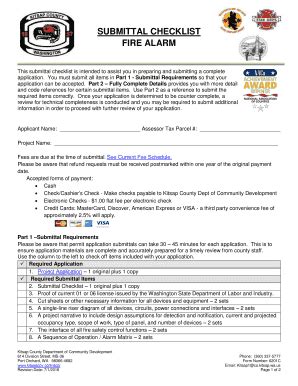 Fillable Online Fire Alarm Checklist Kitsap County Fax Email Print