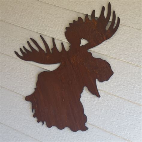 Rustic Bull Moose Silhouette recycled steel Custom moose Wall