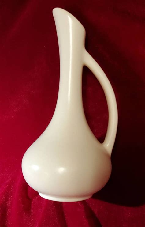 Vintage Royal Haeger Cream White Ewer Vase Pitcher In Matte Etsy