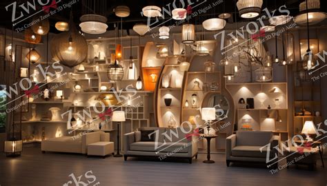 Lighting shop interior design 3D model