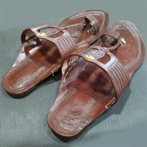 Men Brown Leather Kolhapuri Slippers At Rs Pair Men Kolhapuri