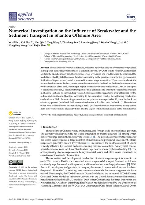 Pdf Numerical Investigation On The Influence Of Breakwater And The