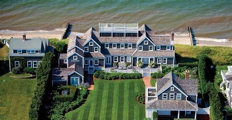 An Aerial View Of A Large House On The Beach