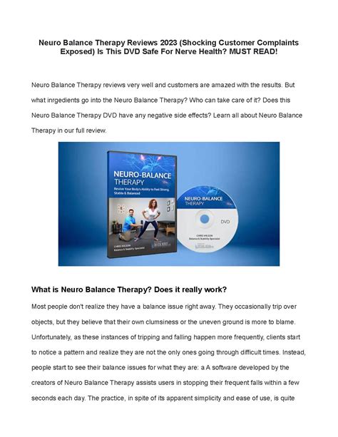 Neuro Balance Therapy Reviews 2023 Shocking Customer Complaints Exposed