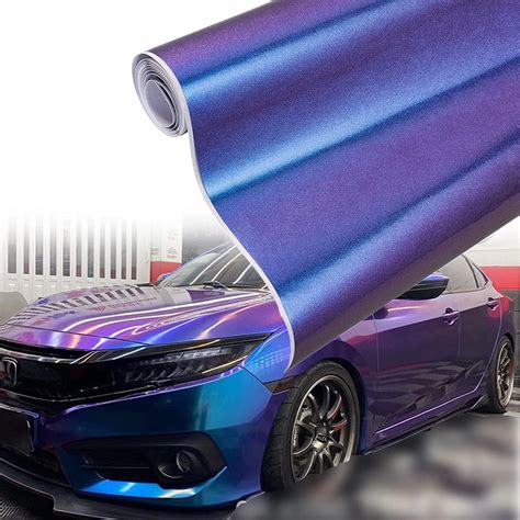 Purple Blue Chameleon Glossy Vinyl Car Wrap Sticker Car Body Films