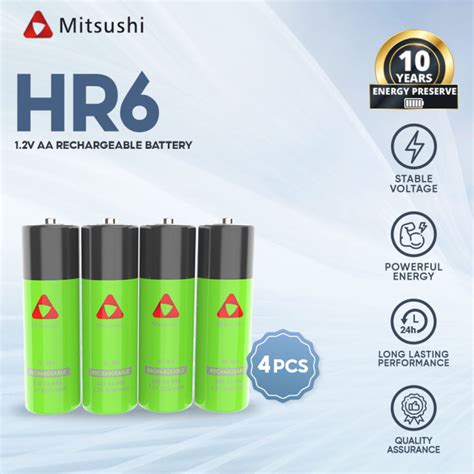 Mitsushi Hr V Pcs Aa Rechargeable Battery Lazada Ph