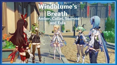 Windblume S Breath Amber Collei Sucrose And Eula Japanese Dub