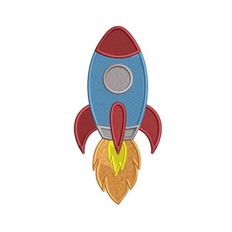 Spaceship Embroidery Design Spacecraft Raccket Machine Etsy