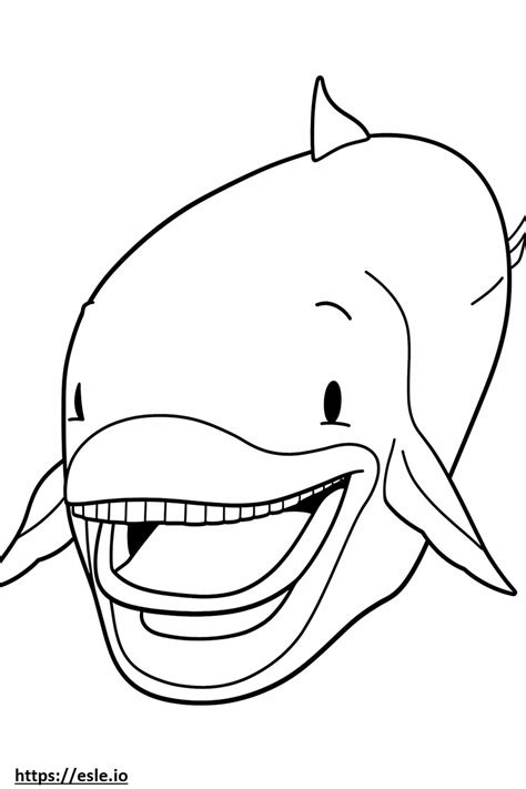 Baleen Whale Smile Emoji Coloring Page