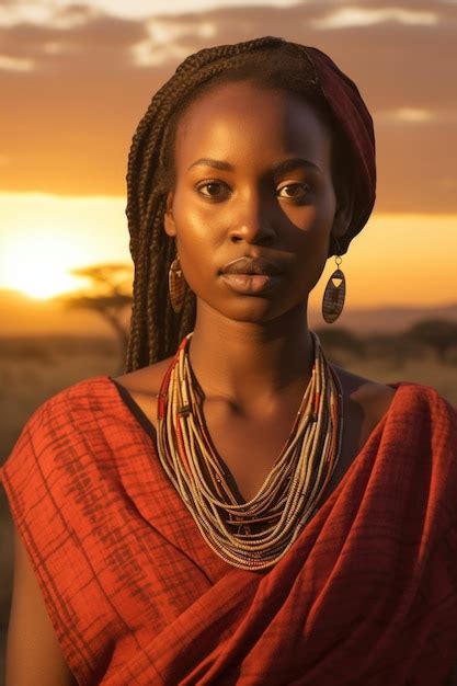 Premium Photo Portrait Of An African Girl In National Clothes And In