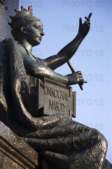 Poland Krakow Detail Of Female Figure On Monument To The Polish