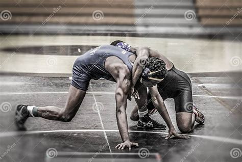 The Wrestlers Grappling For Victory Editorial Image Image Of Sport