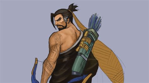 Art Stream Drawing Hanzo From Overwatch Part 2 Youtube