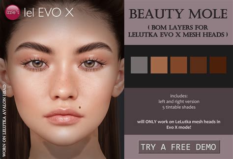 Second Life Marketplace Izzies Demo Beauty Mole Lelutka Evo X