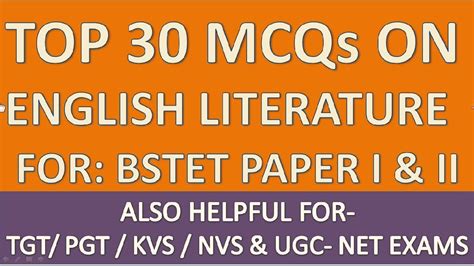 Mcqs On English Literature For Up Tgt Pgt Kvs Nvs Dsssb Bstet Tgt