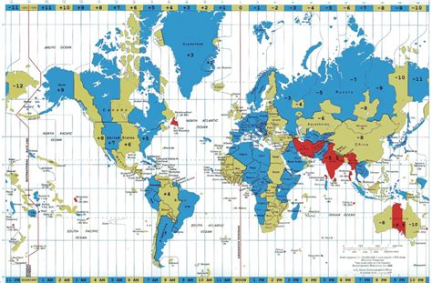 Printable World Time Zone Map - Printable Maps