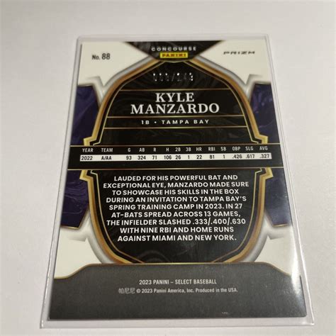 2023 Panini Select Concourse White Prizm 88 Kyle Manzardo 149 RC